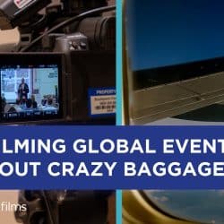 Thumbnail for video on minimal travel gear for international filming events, showcasing compact equipment setup.