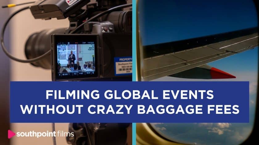 Thumbnail for video on minimal travel gear for international filming events, showcasing compact equipment setup.